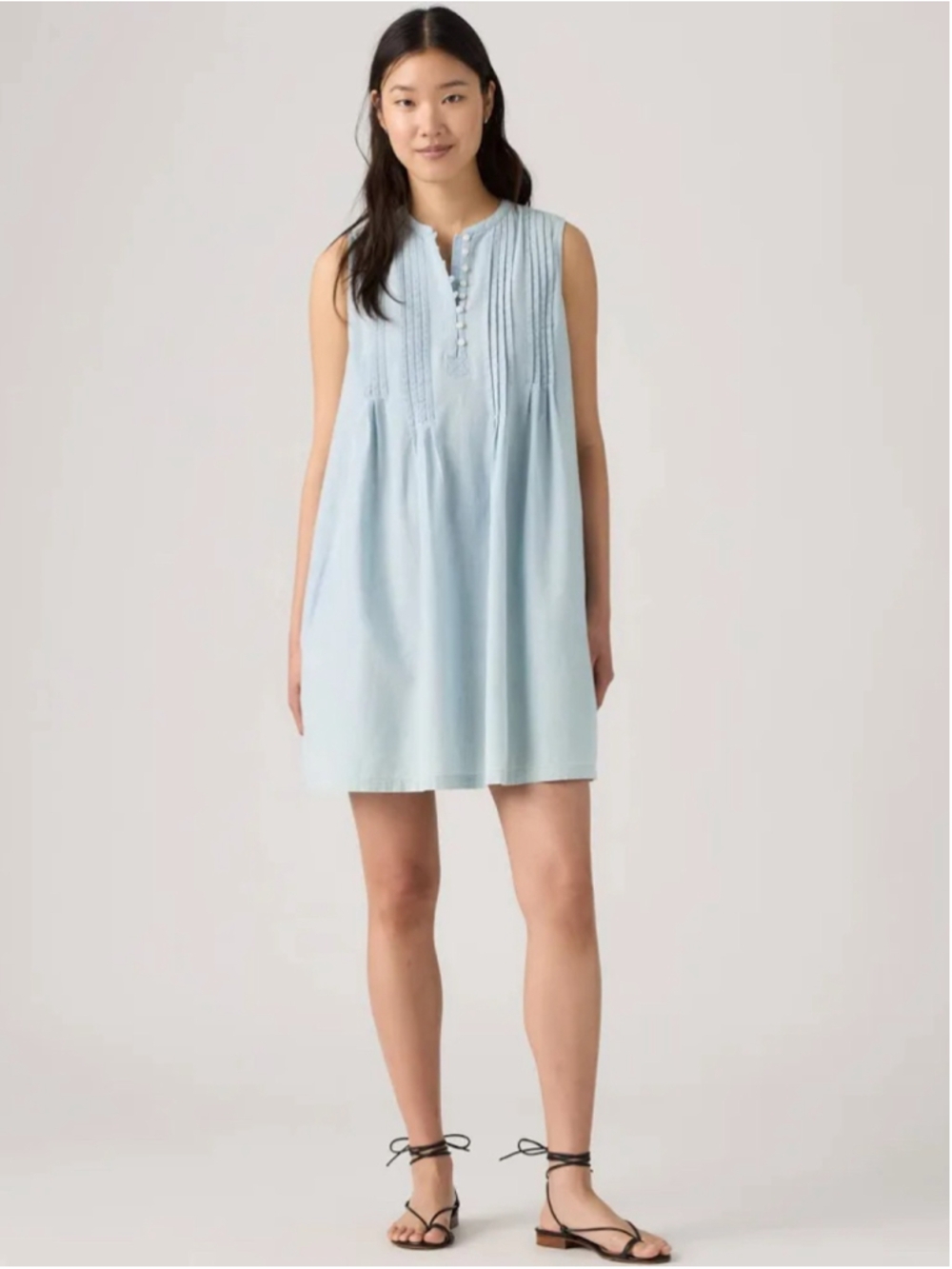 Levi's Sleeveless Linen Marianne Dress Women's Size S Light Blue